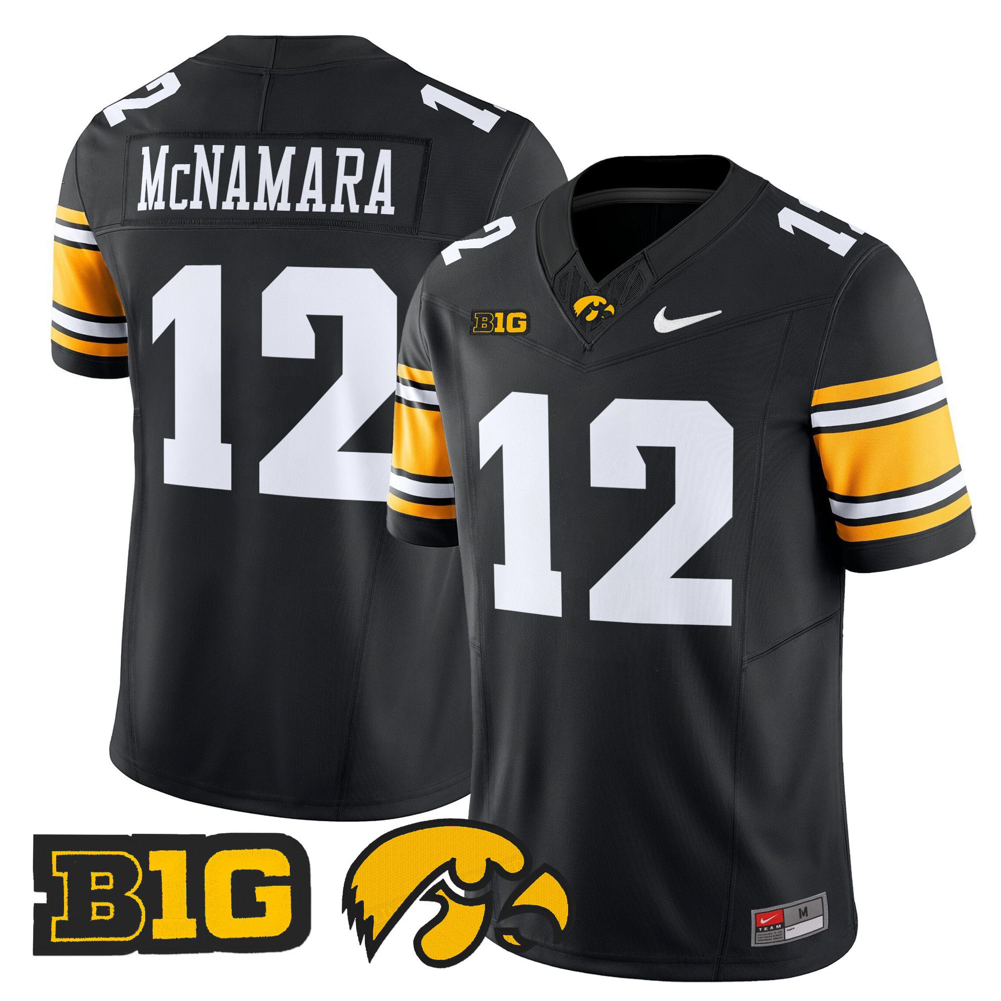 Men Iowa Hawkeyes #12 Mcnamara Black Nike 2024 Vapor Limited NCAA Jersey style 1->ncaa teams->NCAA Jersey